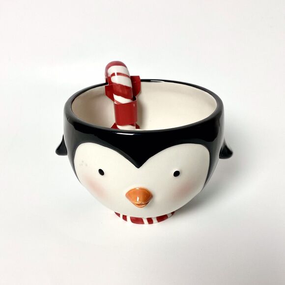 Hallmark 2007 Colorful Ceramic Penguin Shaped Bowl Dish Holiday Hosting Hostess - Picture 3 of 13